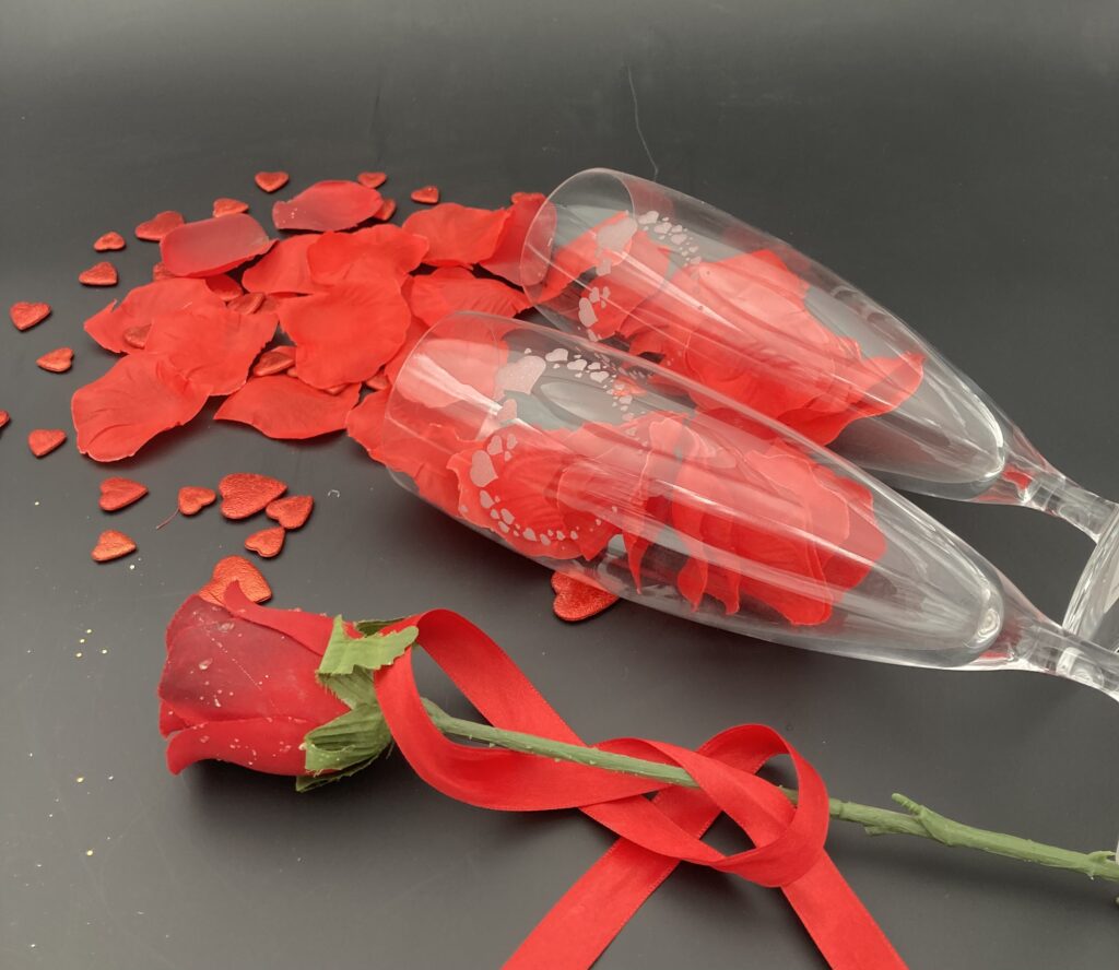 Verres gravés pour les amoureux